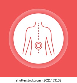 Arthritis lower color button icon. Health care. Isolated vector element.inal deformity. Isolated vector element. 