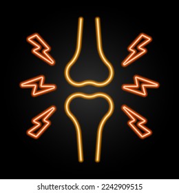 arthritis neon sign, modern glowing banner design, colorful modern design trends on black background. Vector illustration.