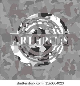 Arthritis on grey camo texture