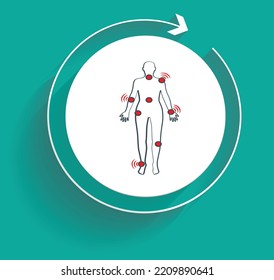 Arthritis Pain treatment recovery icon vector design