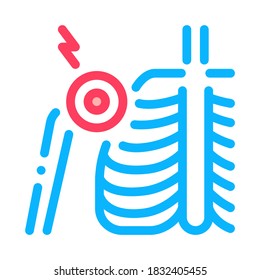artritis del vector del icono de la articulación del hombro. artritis del signo de la articulación del hombro. ilustración de símbolo de contorno aislado