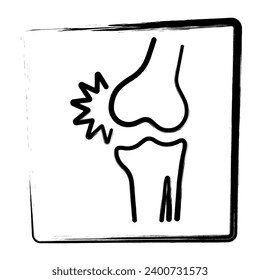 arthritis strokes in the frame, vector illustrations.
