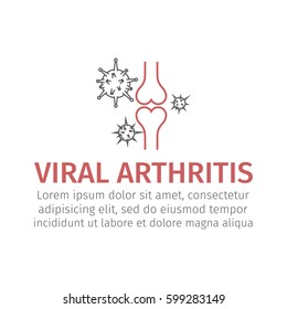 Arthritis viral line icon.. Vector sign for web graphic.