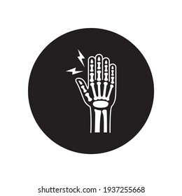 Arthritis wrist black glyph icon. Inflammation joint. Sign for web page, mobile app, button, logo. Editable stroke