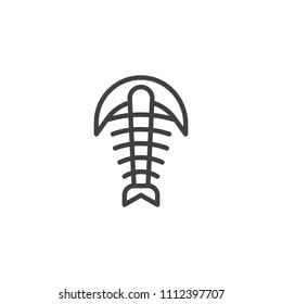 Arthropod fossil outline icon. linear style sign for mobile concept and web design. Trilobite paleozoic era simple line vector icon. Symbol, logo illustration. Pixel perfect vector graphics