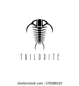 arthropod fossil trilobite paleozoic era vector design template