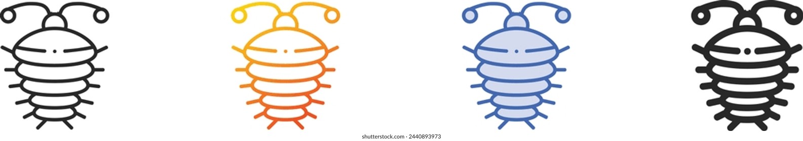 Arthropoden-Symbol.Dünne lineare, Verlaufs-, blaue Strich und fett Stil Design isoliert auf weißem Hintergrund