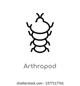 arthropod vector line icon. Simple element illustration. arthropod outline icon from stone age concept. Can be used for web and mobile