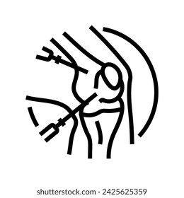 arthroscopy surgery doctor line icon vector. arthroscopy surgery doctor sign. isolated contour symbol black illustration
