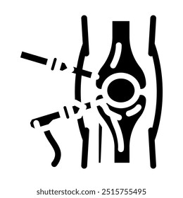 arthroscopy surgery glyph icon vector. arthroscopy surgery sign. isolated symbol illustration