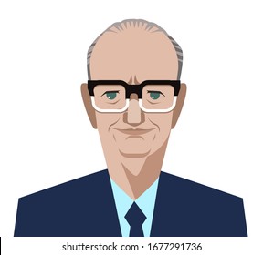 Arthur C. Clarke Great American Hard  Science Fiction Writer Cartoon