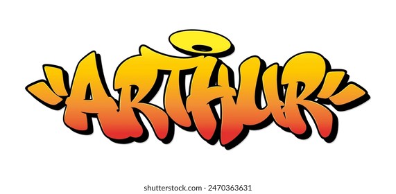 Arthur name in graffiti style. Vector illustration.