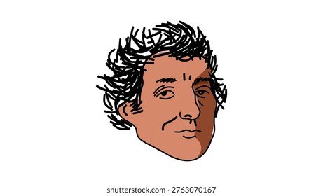 Arthur Wellesley portrait, flat vector illustration