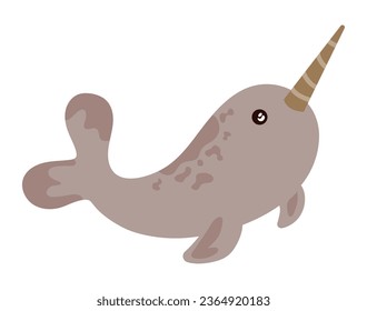 artic animal narwhal isolated icon