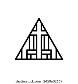 Artic Cathedral Temple Outline Icon Vector Illustration