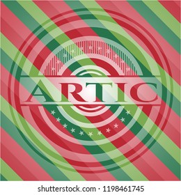 Artic christmas emblem.