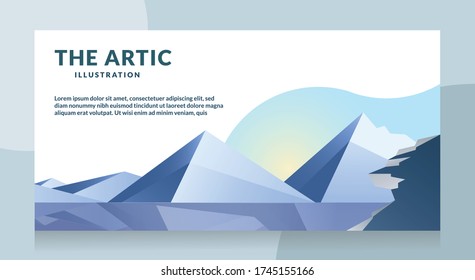 artic scenery background design. icebergs shapes composition. Futuristic design posters, background, web design and social media post template. vector eps 10