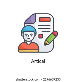 Artical   Filled Outline Vector Icon Design illustration on White background. EPS 10 File