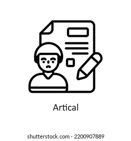 Artical   Outline Vector Icon Design illustration on White background. EPS 10 File