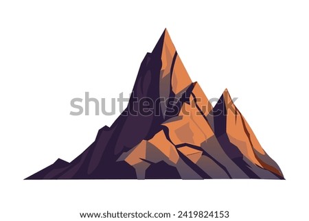 Artichelen mountains of colorful set. This image feature a beautifully designed mountain scene in a charming cartoon style set against a clean white canvas. Vector illustration.
