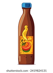 Artichelen sauce of colorful set. A tasteful and artistic portrayal of different sauces, skillfully designed with a playful cartoon twist against a white backdrop. Vector illustration.