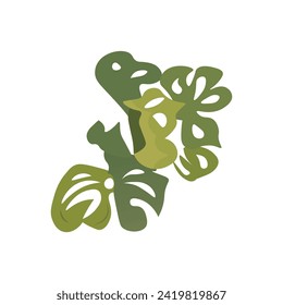 Artichelen tropical plant. In this captivating illustration a whimsical cartoon-style plant design takes center stage, set on a tranquil white background. Vector illustration.