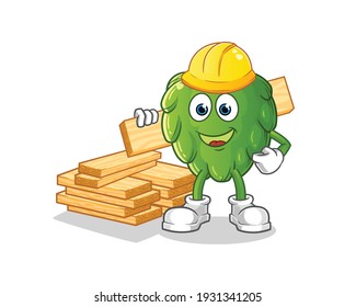 vector de construcción de alcachofa. personaje de caricatura