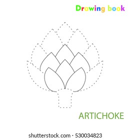 Artichoke coloring and drawing book vegetable design illustration 