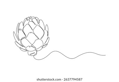 artichoke continuous line art drawing