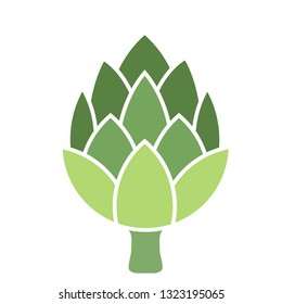 Artichoke flat simple illustration. Kitchen cooking - vegetables and fruits series.