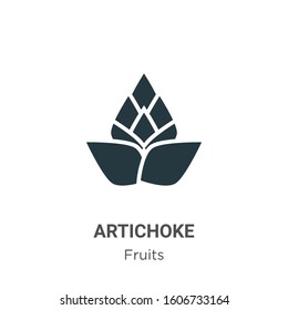 Artichoke glyph icon vector on white background. Flat vector artichoke icon symbol sign from modern fruits collection for mobile concept and web apps design.