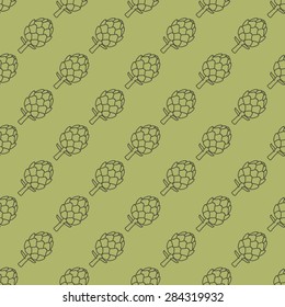 artichoke green seamless pattern - vector illustration. eps 8