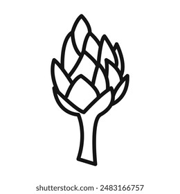 artichoke icon Black line art vector