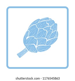 Artichoke icon. Blue frame design. Vector illustration.