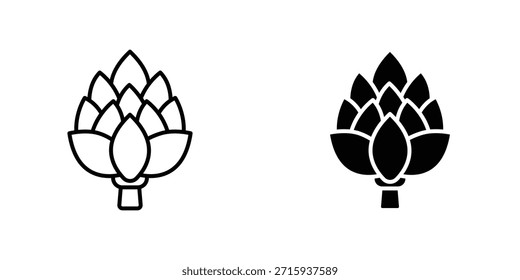 Colección de diseño de icono de alcachofa. Signo y Vector para diseños de interfaz de usuario