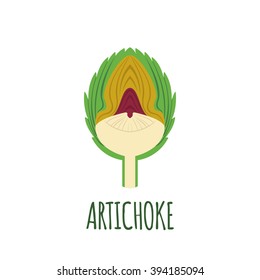 Artichoke  icon. Isolated object. Healthy lifestyle. Vitamin food. Vector logo. 