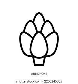 artichoke icon. Line Art Style Design Isolated On White Background