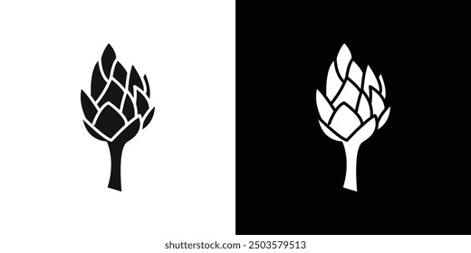 Vector de arte de línea de icono de alcachofa