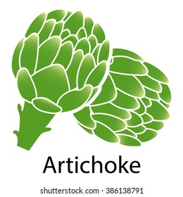 Artichoke icon on white background. Vector illustration.