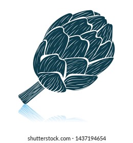 Icono de alcachofa. Diseño de reflexión de sombra. Ilustración vectorial.