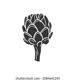 Artichoke Icon Silhouette Illustration. Vegetable Vector Graphic Pictogram Symbol Clip Art. Doodle Sketch Black Sign.