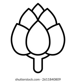 artichoke icon Simple outline vector logo