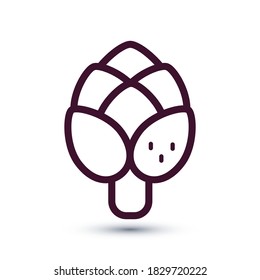 Artichoke icon thin line for web and mobile, modern minimalist flat design. Eps 10 vector illustration.