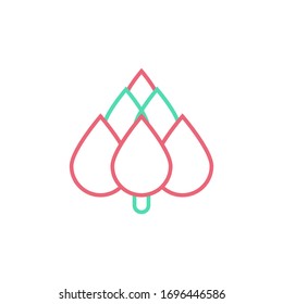 artichoke icon vector illustration two color line style design. isolated on white background