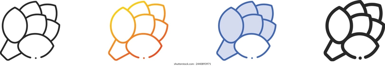 artichoke icon.Thin Linear, Gradient, Blue Stroke and bold Style Design Isolated On White Background