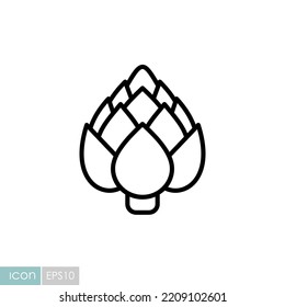 Icono de vector de diseño aislado de artichoke. Señal de verduras. Símbolo gráfico del sitio web de comida y bebida, diseño de aplicaciones, aplicaciones móviles y medios impresos, logotipo, interfaz de usuario