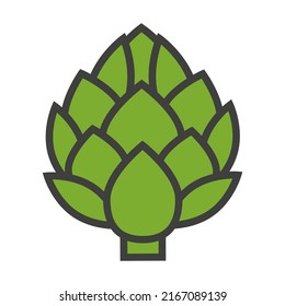 Artichoke line icon, vector. Artichoke outline sign