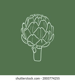 Artichoke Line vector illustration. Detailed Food icon for mobile concept, print, menu, and web apps. For for restaurant, bar, vegan, healthy and organic food, market, farmers market.