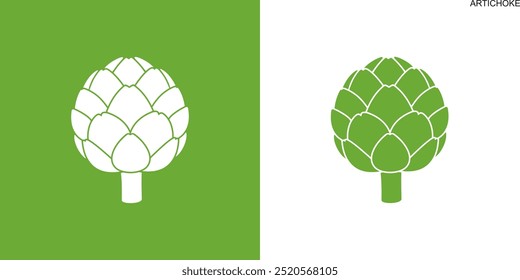 Artichoke logo.  Isolated artichoke on white background