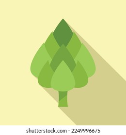 Artichoke plant icon flat vector. Food vegetable. Agriculture foliage